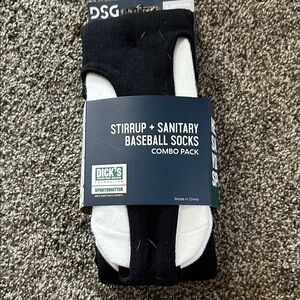 DSG Black and White Stirrup Baseball Socks
